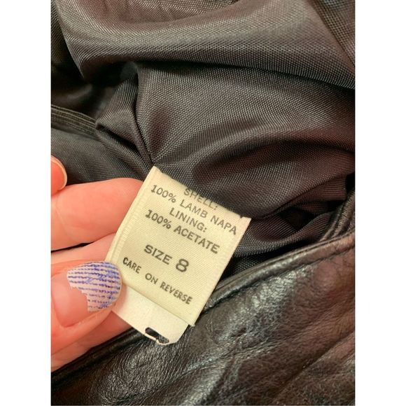 West Bay Saks Fifth Avenue Women's Black Leather Mini Skirt Size 8 - Picture 5 of 6